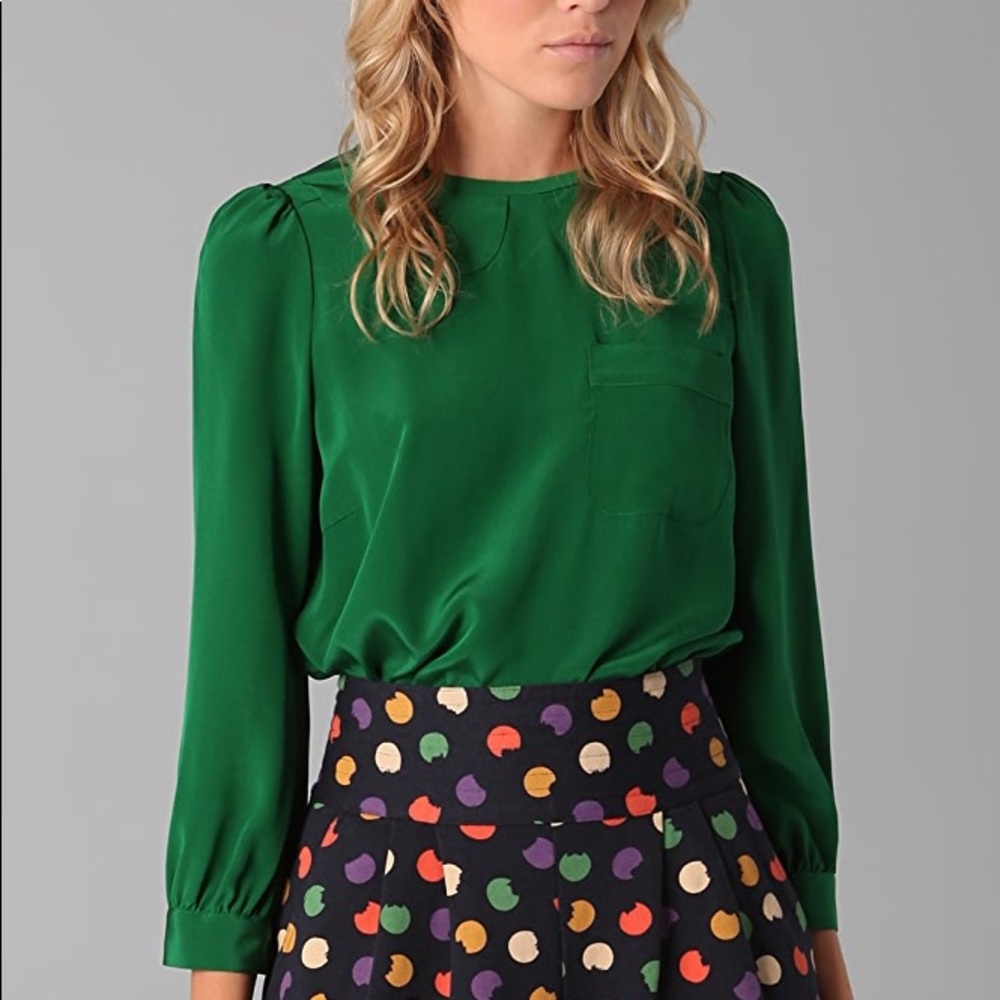 Marc by Marc Jacobs Michaela Silk Green top